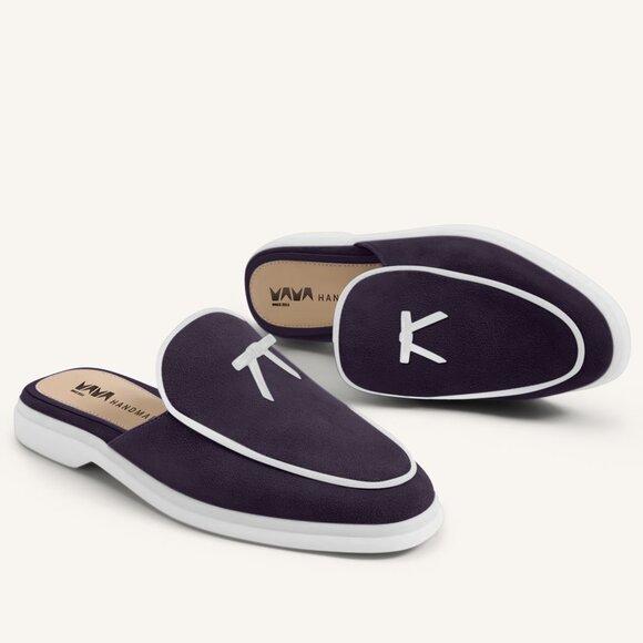 M.A.M.A. Bow Collection - Women's Mules Shoes | Dark Blue - Picture 1 of 1